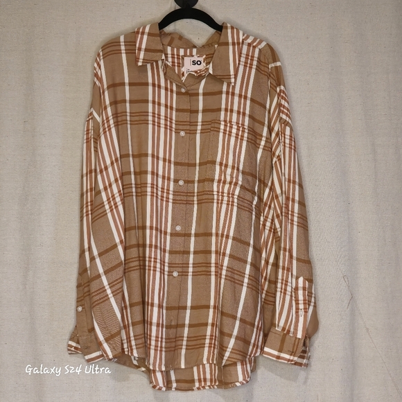SO Brown Plaid Shirt size 2xl - Picture 1 of 10